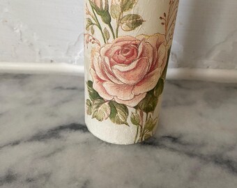 Shabby Chic LED Pillar Candle With Scrolls, Pearls and Pink Crystals - Etsy