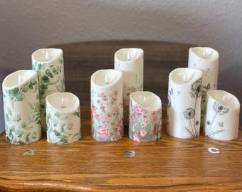 Sets of 3 - Decorative LED Pillar Candles