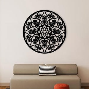 Metal Mandala Flower Wall Art: Boho Meditation Decor
