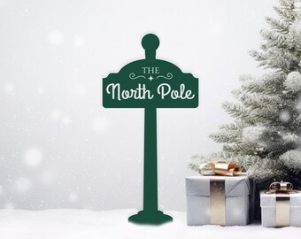 "North Pole Gartenschild ""North Pole"" - Weihnachtsdekoration."