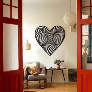 Contemporary Heart Wall Decor – Abstract Metal Art Gift Idea