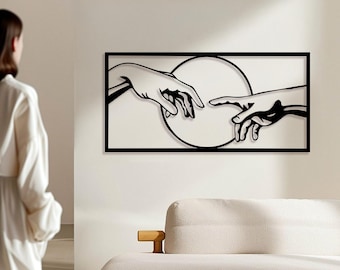 Minimalistische muurkunst metalen wijzers – paneel moderne lijnkunst
