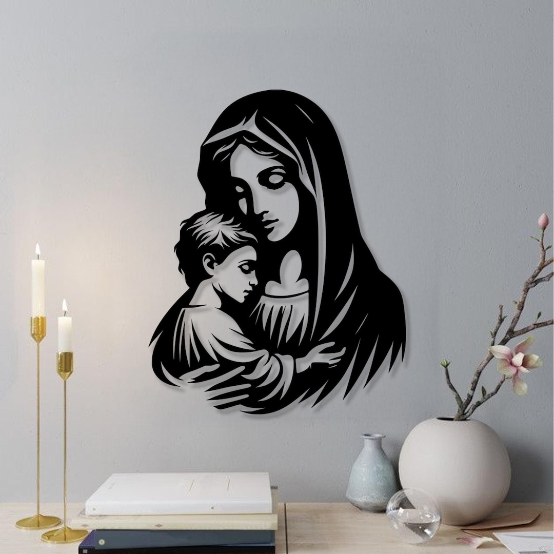 Virgin Mary and Child Metal Wall Art – Religious Home Decor - Etsy