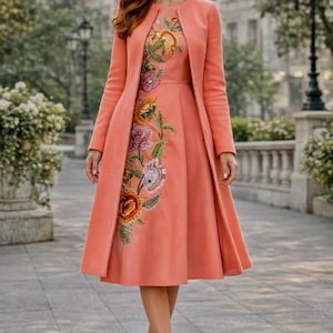 long dress with matching coat Guide for Pairing Coats & Dresses