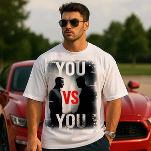 Motivierendes übergroßes T-Shirt: You vs You - Bio-Baumwoll-Fitnessstudio-T-Shirt