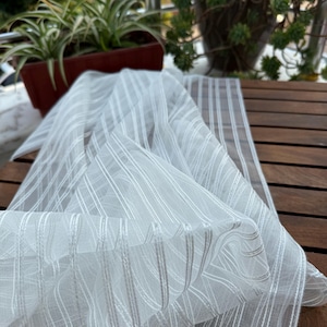 Striped Sheer Linen Curtains: Light Filtering Custom Drapes