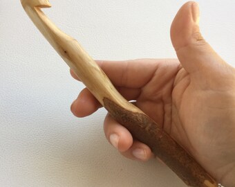 Handmade , handcarved wooden crochet hooks made to order from australian twigs