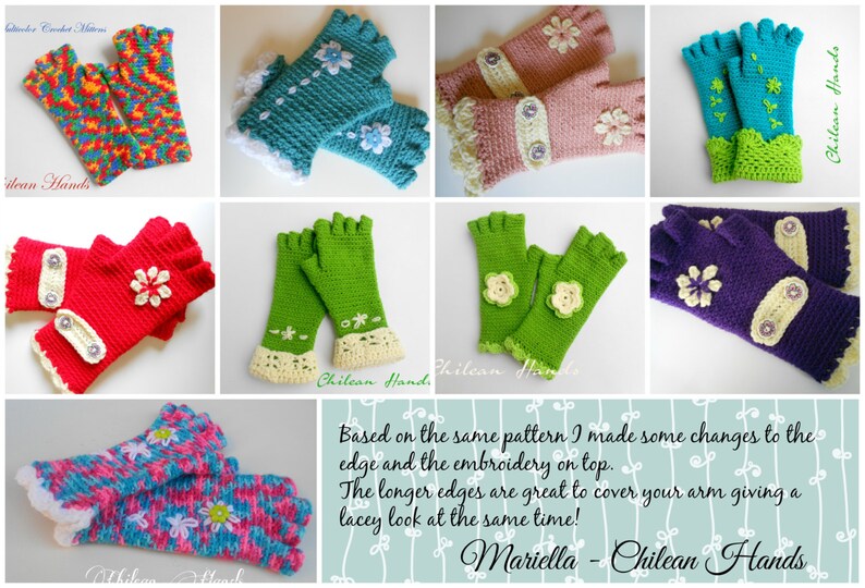 Fingerless and HalfFinger Gloves English / Spanish Second Etsy