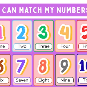 Number Matching flashcards , Preschool Printables worksheets , Learning Montessori Inspired Toddler math Activities Curriculum