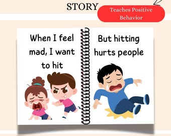 Social Story No hitting ,Toddler Behavior,self regulation , autism friendly, emotional skills , Education printable, pdf , instant download