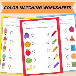 Toddler Color Matching Game: Ice Cream & Fruits (Digital Download)