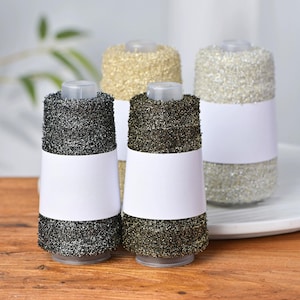Glitter metallic yarn skein for handcraft DIY knitting sweater crochet needle knitting material 50g 438 yards