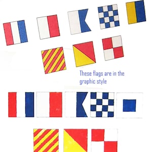 Thank You in Nautical Code Flags Boat Signal Flags Custom Note Greeting Coastal Beach Card image 4