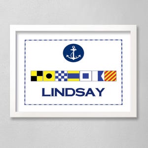 Your Name in Nautical Flags       Personalized  for Beach Decor  Boat Name   Baby Name in Signal Flags     Coastal Decor  Military Flags