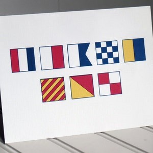 Thank You in Nautical Code Flags Boat Signal Flags Custom Note Greeting Coastal Beach Card image 3