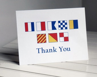 Thank You Nautical Flag Card with text   Marine Flags   Boating  Sailing Thanks