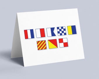 Nautical Signal Flag Thank You Card Set – Coastal Greeting Notes