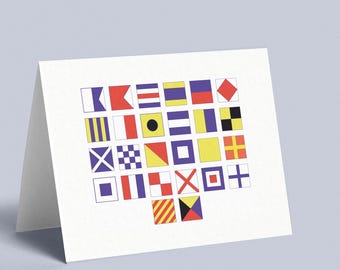 Nautical Flag Alphabet Cards - Marine Signal Flags, Set of 8