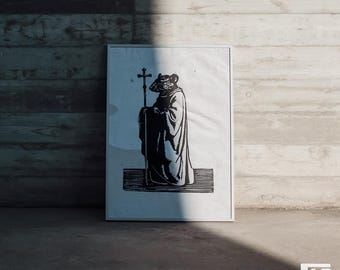 Peter – Original Linoldruck, auf handgeschöpftem Papier | Handgemachter Kunstdruck | Unikat