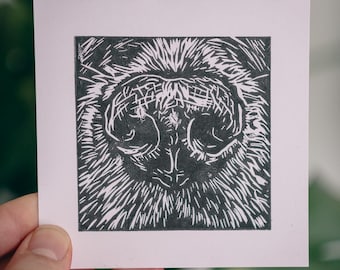 Hundenase – Original Linoldruck auf Hahnemühle | Handgemachter Kunstdruck | Unikat