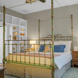 Antique Metal and Brass King Size Opium Bed