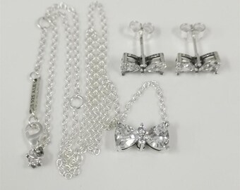 pandora Sparkling Bow Jewellery Gift Set