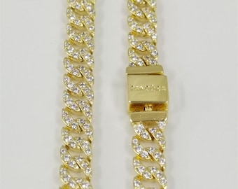 pandora golden Pavé Cuban Chain Necklace