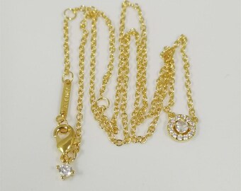 pandora Round Pavé Halo Pendant Necklace 45cm