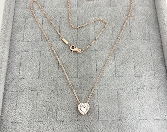 NEW PANDORA Rose Gold Sparkles the heart-shaped clavicle chain