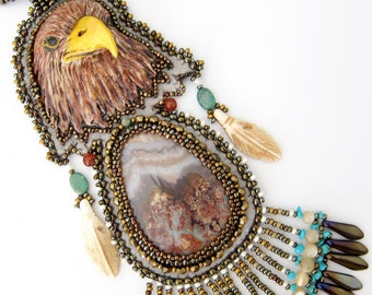 Beaded Eagle Necklace