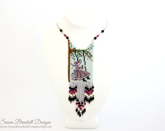 Beaded Amulet Necklace Bohemian Necklaces Victorian Girl Boho Chic Statement Jewelry Fashion Piece Cocktail Shabby Chic