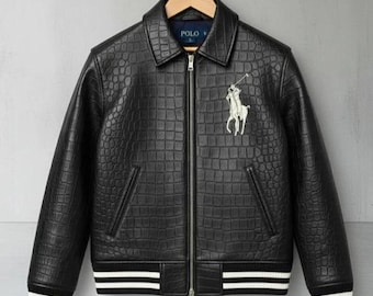 Vintage 90s Polo Ralph Lauren Leather Bomber Jacket, Men's XXL