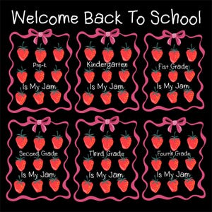 Pre-k is My Jam Bundle Png, Strawberry Coquette Bow Back to School Teacher Girls Boys Shirt Design, Pre-k Team First Day Of School Png