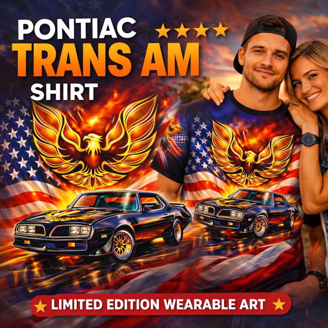 Pontiac Trans Am Shirt – American Muscle Car Tee – Patriotic USA Flag ...