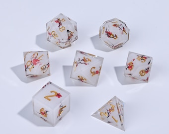 Sharp Edge Dice Set for DnD  7pc Polyhedral Dice for RPG, Dungeons & Dragons, Pathfinder