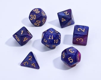 Handmade Sharp Edge DND Dice Set: Polyhedral RPG Dice
