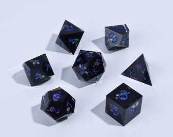 Sharp Edge Dice Set for DnD  7pc Polyhedral Dice for RPG, Dungeons & Dragons, Pathfinder