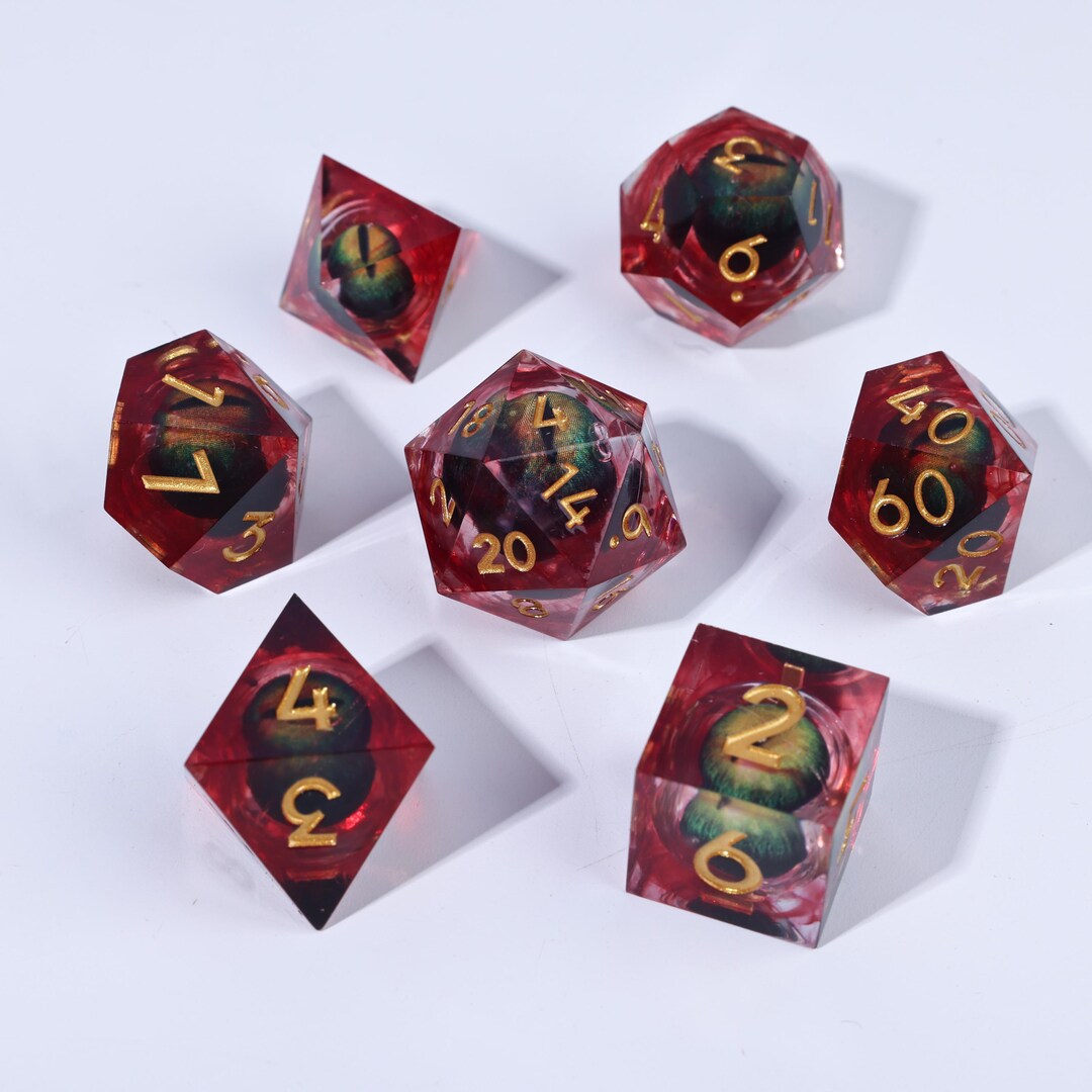 Dés D&D En Résine Transparente Noire Avec Paillettes Or – Set De 7 Polyédriques Pour Jeux De Rôle
