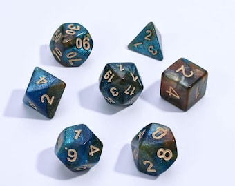 Handmade Sharp Edge DND Dice Set: Polyhedral RPG Dice