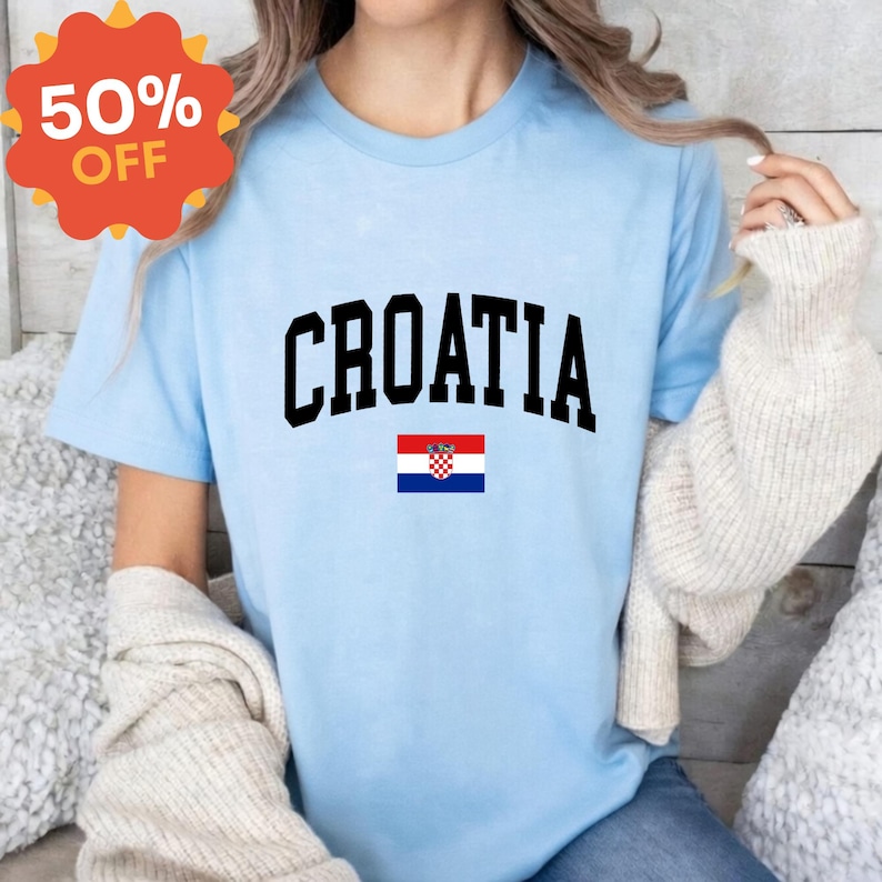 Kroatien Flagge Fußball Fan T-Shirt, Fußball Fan T-Shirt, Kroatien Pride Shirt Bild 6