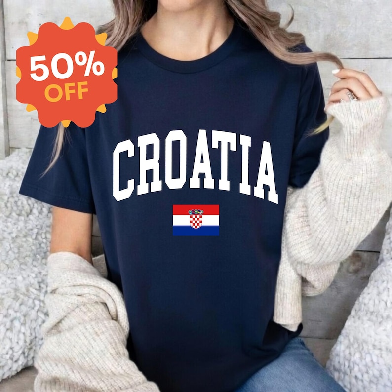 Kroatien Flagge Fußball Fan T-Shirt, Fußball Fan T-Shirt, Kroatien Pride Shirt Bild 4