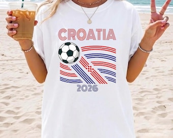 Kroatien Fußballfan T-Shirt, Vintage Fußball Fan T-Shirt, Retro Match Day Bekleidung