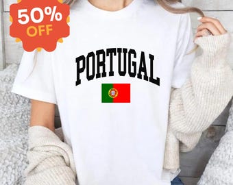 Camiseta con la bandera de Portugal, ropa retro para aficionados al fútbol, camiseta para amantes del fútbol.