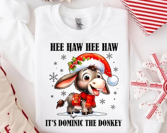 Dominick The Donkey Christmas Sweatshirt, Funny Italian Xmas Shirt, Donkey shirt, Italian Christmas Donkey Shirt, Christmas Donkey tshirt