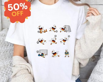 Camiseta divertida de fútbol de Alemania con el logo del ganso, ropa retro para aficionados, camiseta deportiva vintage.