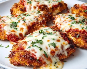 Air Fryer Chicken Parmesan Recipe | Crispy, Cheesy Dinner Favorite | Printable Recipe | Instant Download PDF