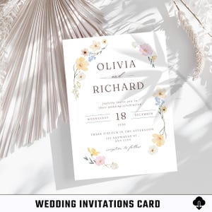 Bearbeitbare Hochzeitseinladungsvorlage | Digitaler Download | Druckbar einladen | Minimalistisches Design | Canvas Hochzeitskarte | Sofortiger Zugriff
