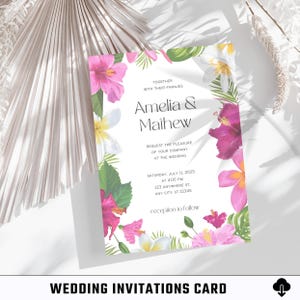 Bearbeitbare Hochzeitseinladungsvorlage | Digitaler Download | Druckbar einladen | Minimalistisches Design | Canvas Hochzeitskarte | Sofortiger Zugriff