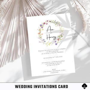Bearbeitbare Hochzeitseinladungsvorlage | Digitaler Download | Druckbar einladen | Minimalistisches Design | Canvas Hochzeitskarte | Sofortiger Zugriff