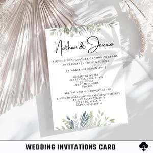 Bearbeitbare Hochzeitseinladungsvorlage | Digitaler Download | Druckbar einladen | Minimalistisches Design | Canvas Hochzeitskarte | Sofortiger Zugriff